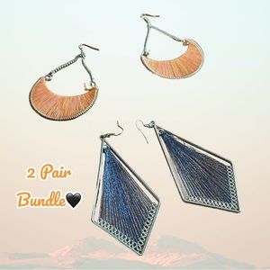 String Art Earrings Two Pair 🖤